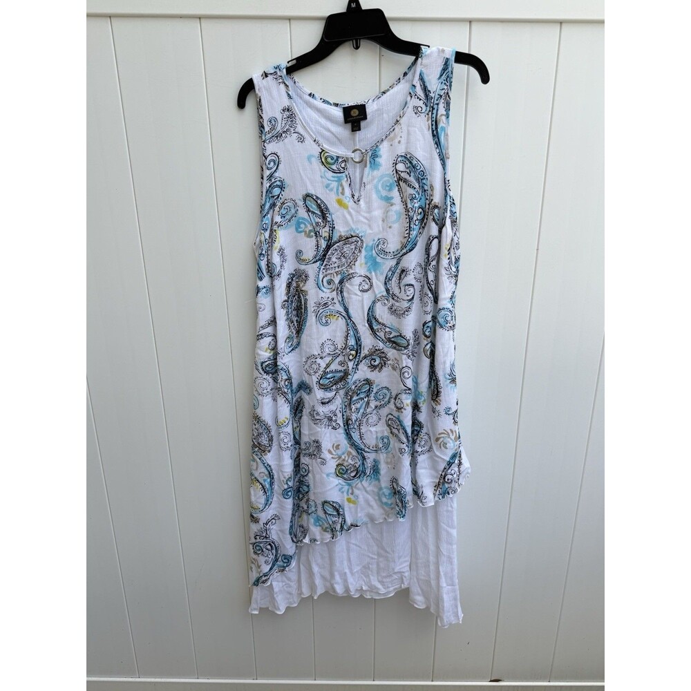 JM Collection Dress Shift Sleeveless Women's Medium Paisley Lined Gauzy NWT